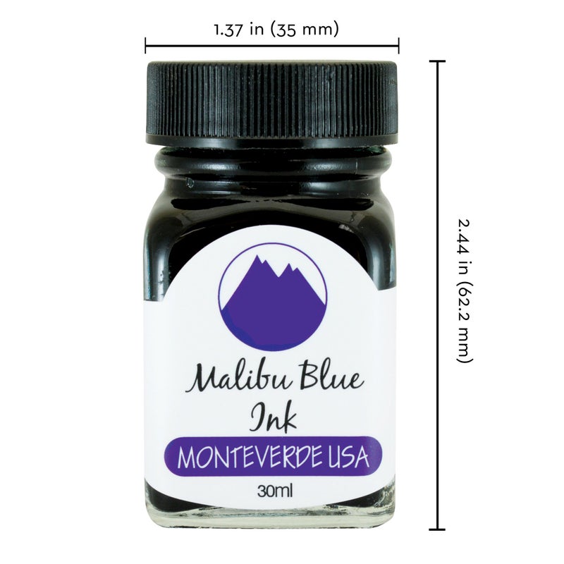 Monteverde USA Ink with ITF Technology, 30 ml Malibu Blue (G309MU) - Image 2